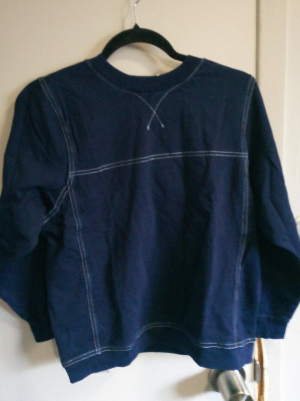 Stitched Denim Sweatshirt